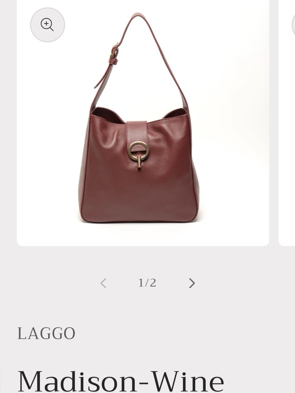 Laggo Women's Burgundy Leather Shoulder Bag with Gold Accent